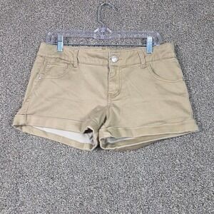 Celebrity Pink Jeans Shorts Women Size 13 Khaki Tan Cuffed Denim CJ3443FST